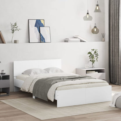 vidaXL Bed Frame | White | Engineered Wood, Plywood | Small Double |  Durable