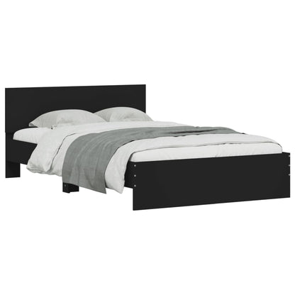 vidaXL Bed Frame | Black | Engineered wood, Plywood | Small Double | Durable