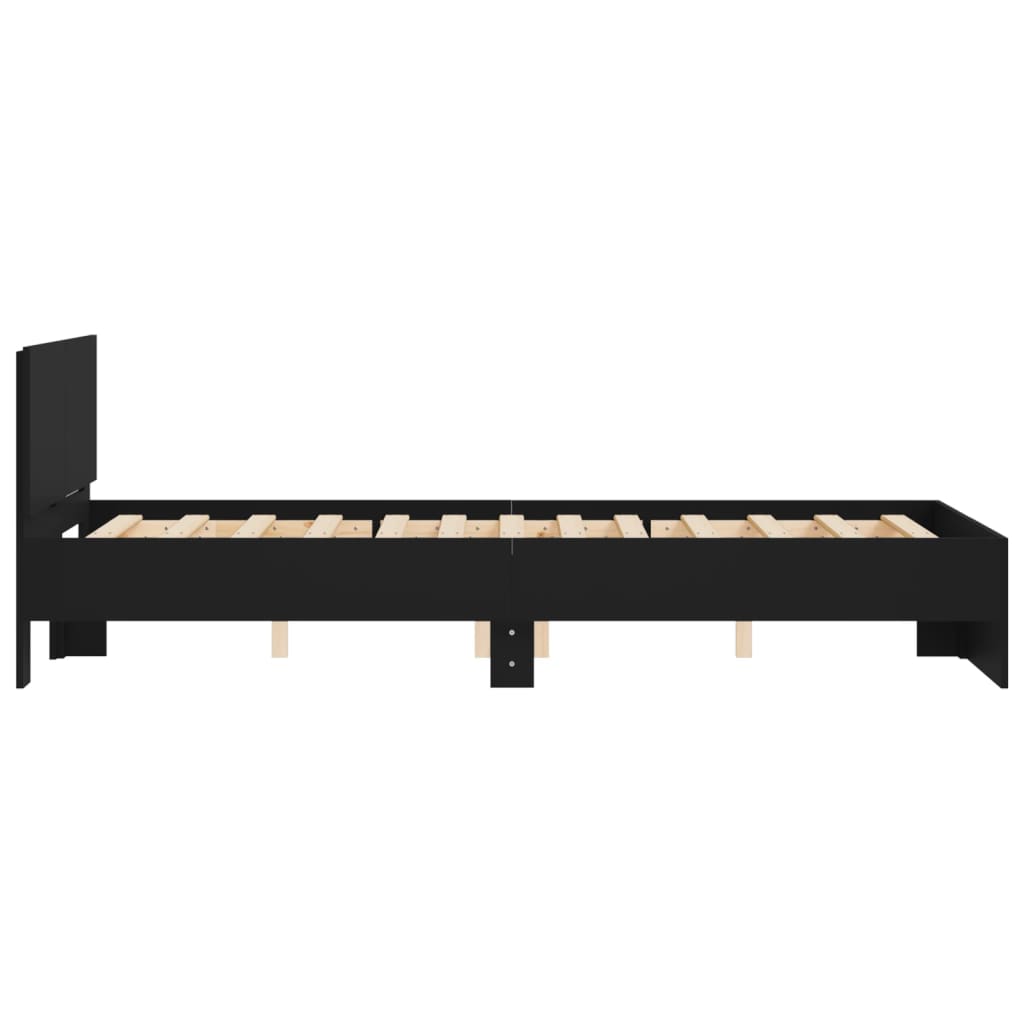 vidaXL Bed Frame | Black | Engineered wood, Plywood | Small Double | Durable