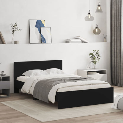 vidaXL Bed Frame | Black | Engineered wood, Plywood | Small Double | Durable