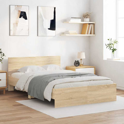 vidaXL Bed Frame | Sonoma Oak | Engineered wood | Small Double | Modern