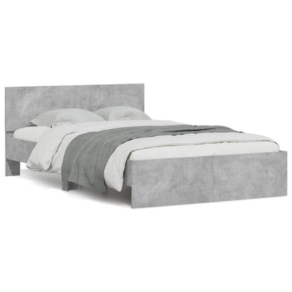 vidaXL Bed Frame | Concrete Grey | Engineered wood, Plywood | Small Double