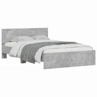 vidaXL Bed Frame | Concrete Grey | Engineered wood, Plywood | Small Double