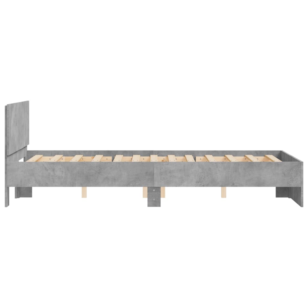 vidaXL Bed Frame | Concrete Grey | Engineered wood, Plywood | Small Double