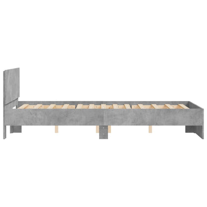 vidaXL Bed Frame | Concrete Grey | Engineered wood, Plywood | Small Double