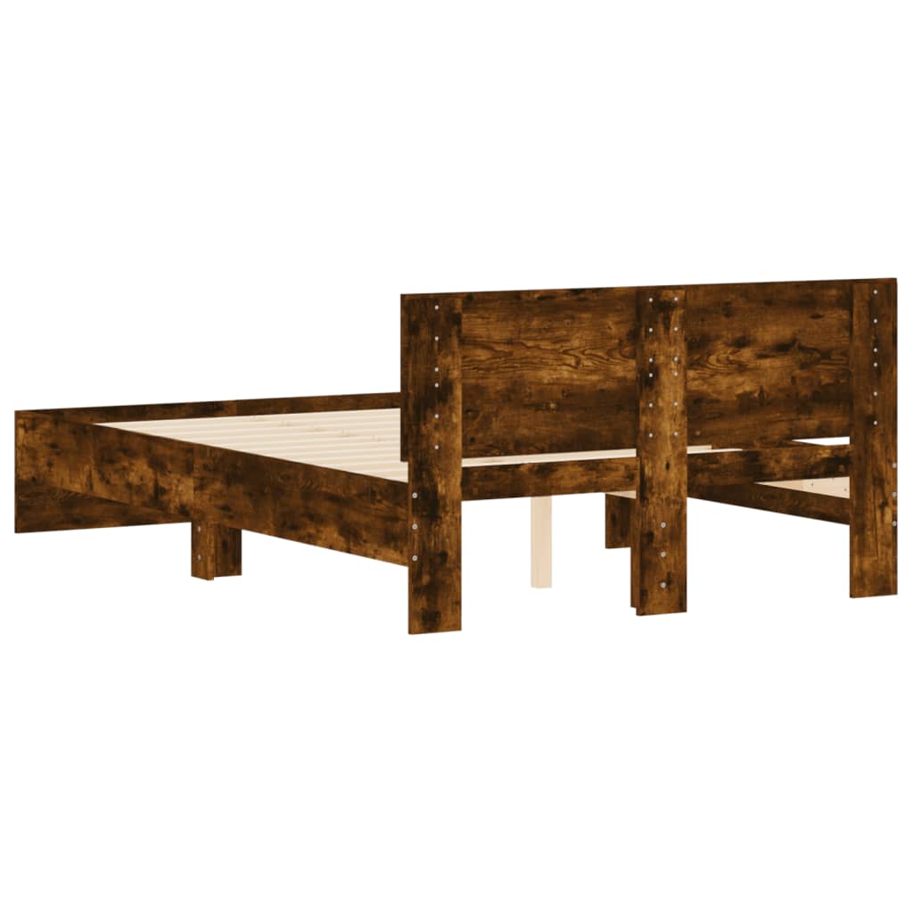 vidaXL Bed Frame without Mattress Smoked Oak 120x190 cm Small Double