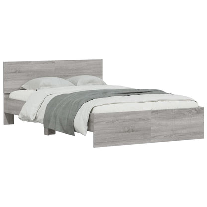 vidaXL Bed Frame | Grey Sonoma | Engineered Wood | Small Double | Durable
