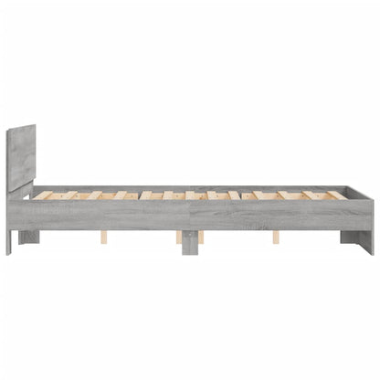 vidaXL Bed Frame | Grey Sonoma | Engineered Wood | Small Double | Durable