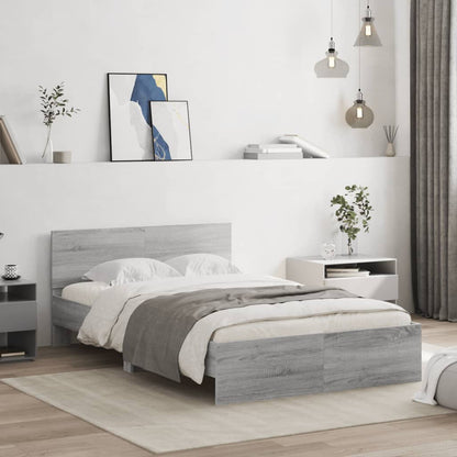 vidaXL Bed Frame | Grey Sonoma | Engineered Wood | Small Double | Durable