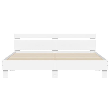 vidaXL Bed Frame with LED without Mattress White 200x200 cm