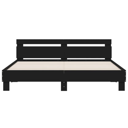 vidaXL Bed Frame with LED without Mattress Black 200x200 cm
