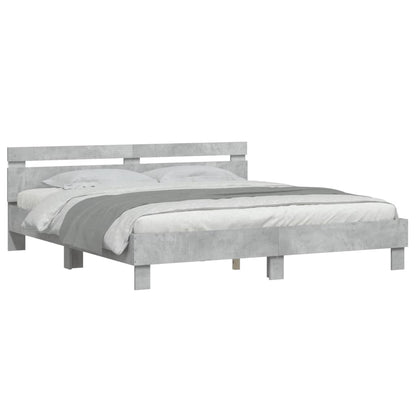 vidaXL Bed Frame | Concrete grey | Engineered wood, plywood | Double | Bed Frame