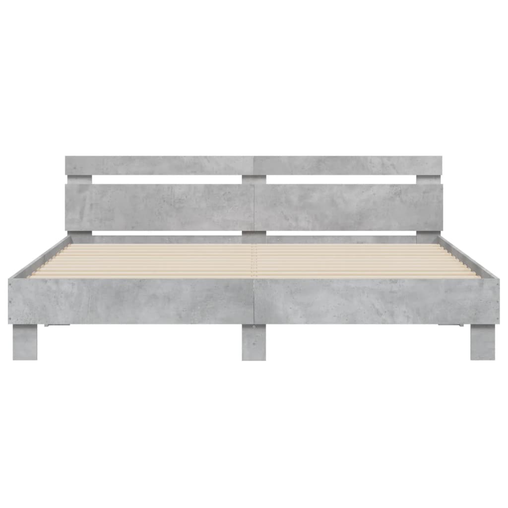 vidaXL Bed Frame | Concrete grey | Engineered wood, plywood | Double | Bed Frame