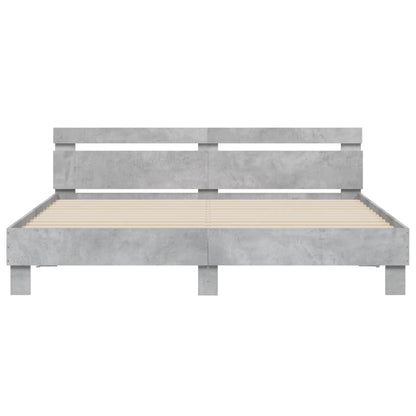 vidaXL Bed Frame | Concrete grey | Engineered wood, plywood | Double | Bed Frame