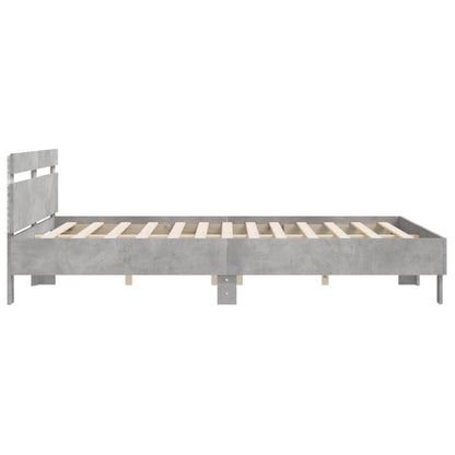 vidaXL Bed Frame | Concrete grey | Engineered wood, plywood | Double | Bed Frame