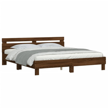 vidaXL Bed Frame | Brown Oak | Engineered wood | Double | Bed Frame