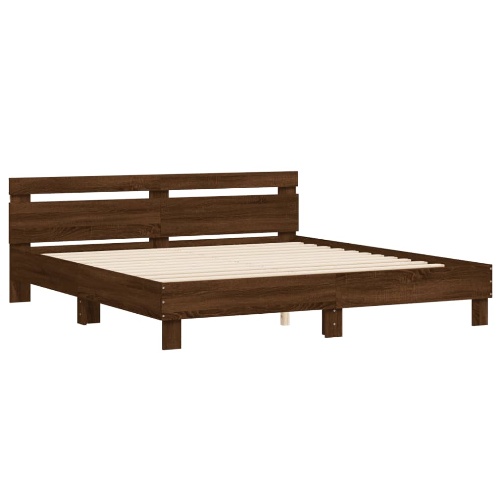 vidaXL Bed Frame | Brown Oak | Engineered wood | Double | Bed Frame