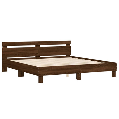 vidaXL Bed Frame | Brown Oak | Engineered wood | Double | Bed Frame