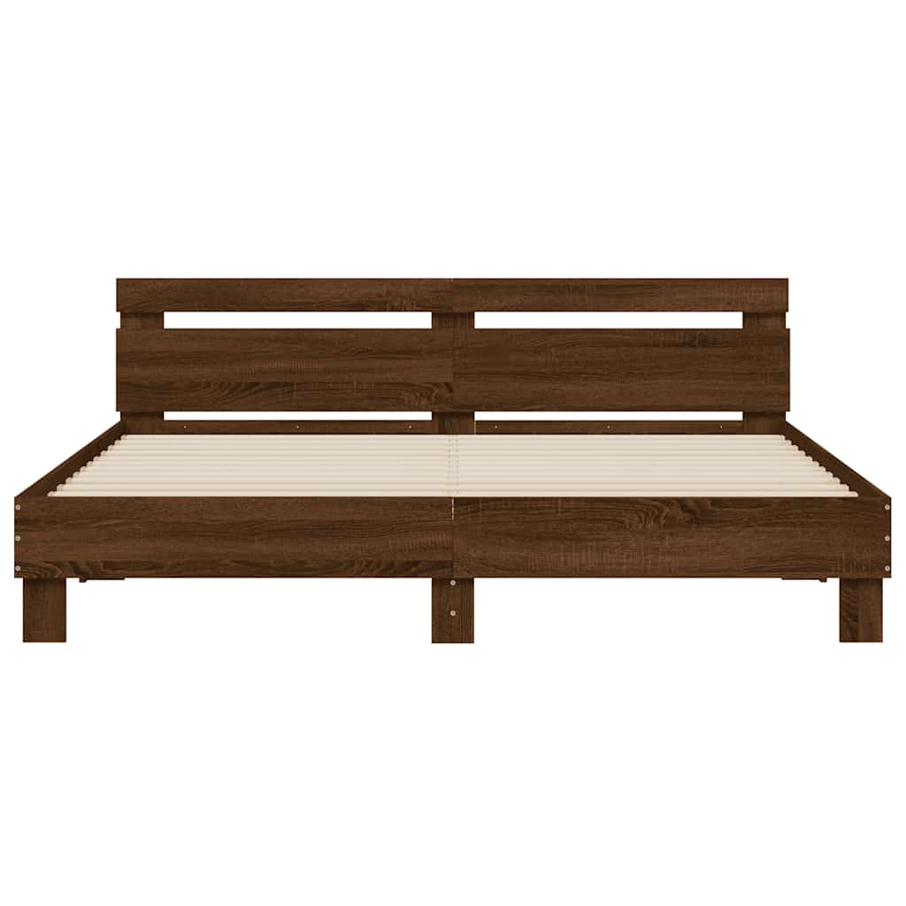 vidaXL Bed Frame | Brown Oak | Engineered wood | Double | Bed Frame