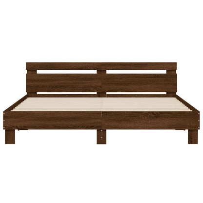 vidaXL Bed Frame | Brown Oak | Engineered wood | Double | Bed Frame