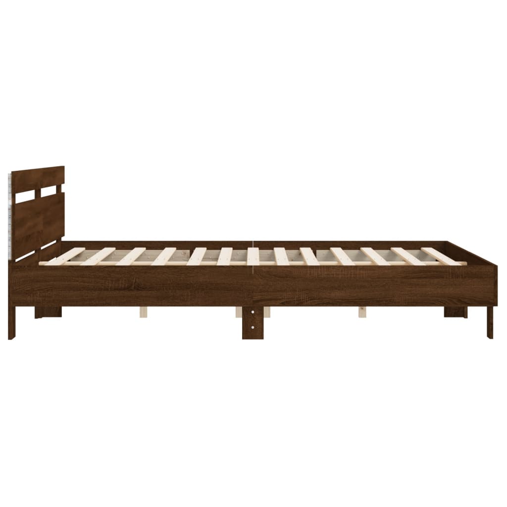 vidaXL Bed Frame | Brown Oak | Engineered wood | Double | Bed Frame