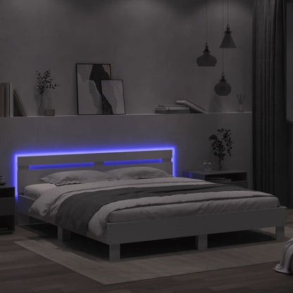 vidaXL Bed Frame | White | Engineered wood | King | Bed Frame | Rectangular