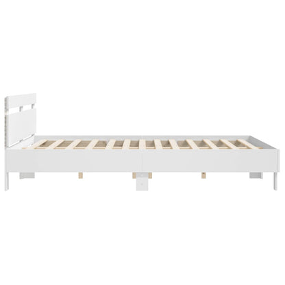 vidaXL Bed Frame | White | Engineered wood | King | Bed Frame | Rectangular