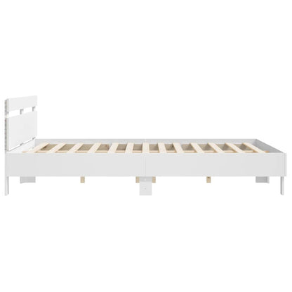 vidaXL Bed Frame with LED without Mattress White 180x200 cm