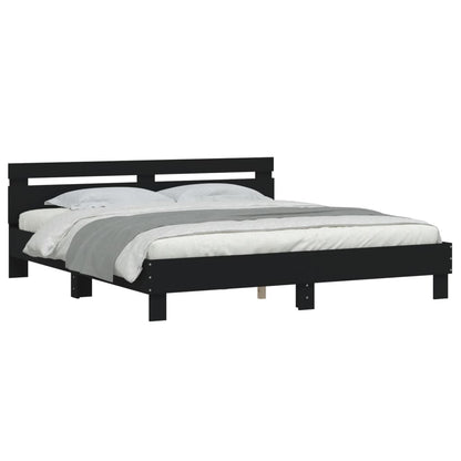 vidaXL Bed Frame | Black | Engineered wood, Plywood | Super King | Bed Frame