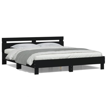 vidaXL Bed Frame | Black | Engineered wood, Plywood | Super King | Bed Frame