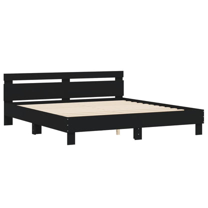 vidaXL Bed Frame | Black | Engineered wood, Plywood | Super King | Bed Frame