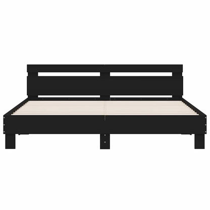 vidaXL Bed Frame with LED without Mattress Black 180x200 cm Super King