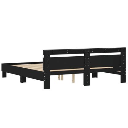 vidaXL Bed Frame | Black | Engineered wood, Plywood | Super King | Bed Frame
