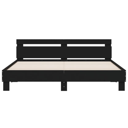 vidaXL Bed Frame | Black | Engineered wood | 160 x 200 cm | Bed Frame
