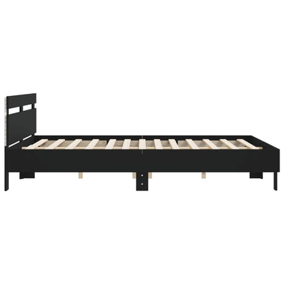 vidaXL Bed Frame with LED without Mattress Black 160x200 cm