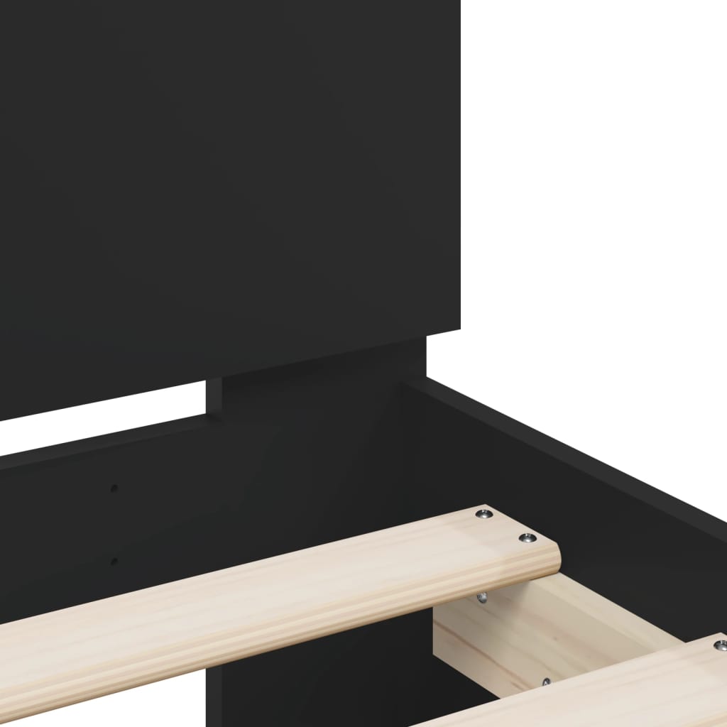 vidaXL Bed Frame with LED without Mattress Black 160x200 cm