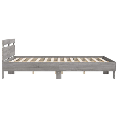 vidaXL Bed Frame | Grey Sonoma | Engineered wood, Plywood | 160x200 cm