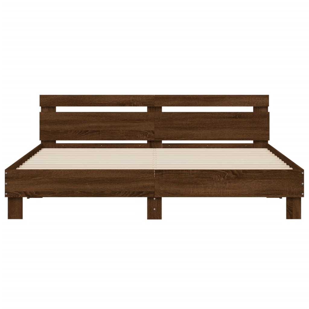 vidaXL Bed Frame | Brown Oak | Engineered wood | Double | Bed Frame
