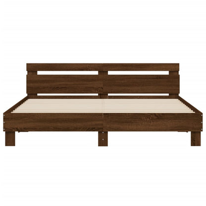vidaXL Bed Frame | Brown Oak | Engineered wood | Double | Bed Frame