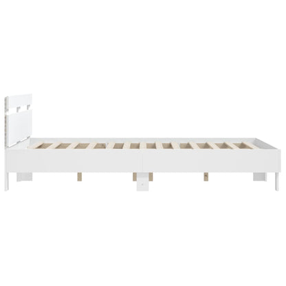 vidaXL Bed Frame | White | Engineered wood | Double 150x200 cm | Bed Frame