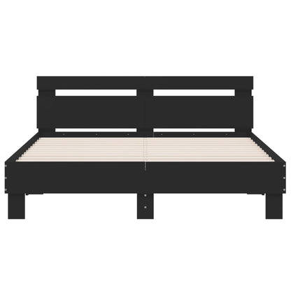 vidaXL Bed Frame with LED without Mattress Black 150x200 cm King Size
