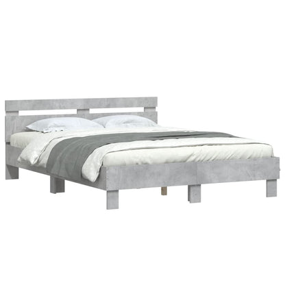 vidaXL Bed Frame | Concrete Grey | Engineered Wood and Plywood | King Size