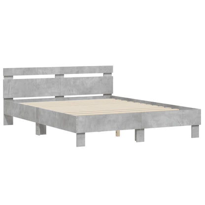 vidaXL Bed Frame | Concrete Grey | Engineered Wood and Plywood | King Size