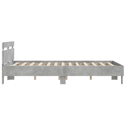 vidaXL Bed Frame | Concrete Grey | Engineered Wood and Plywood | King Size