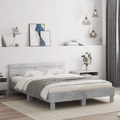 vidaXL Bed Frame | Concrete Grey | Engineered Wood and Plywood | King Size