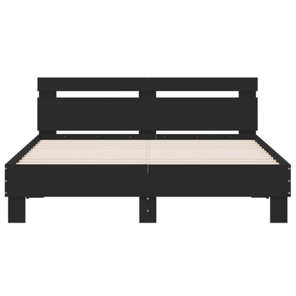 vidaXL Bed Frame with LED without Mattress Black 140x200 cm