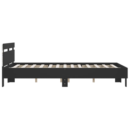 vidaXL Bed Frame with LED without Mattress Black 140x200 cm