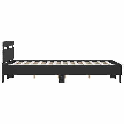vidaXL Bed Frame with LED without Mattress Black 140x200 cm