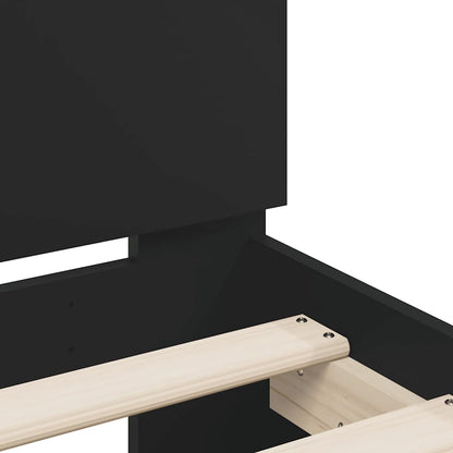 vidaXL Bed Frame with LED without Mattress Black 140x200 cm