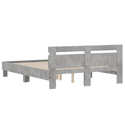 vidaXL Bed Frame | Concrete grey | Engineered wood, Plywood | Double | Bed Frame